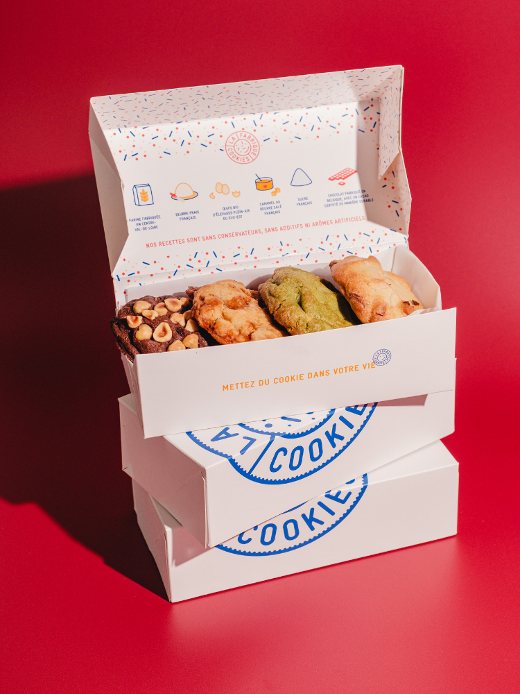 Box mensuelle | Boite de 4 cookies | La Fabrique Cookies Box mensuelle | Boite de 4 cookies | La Fabrique Cookies