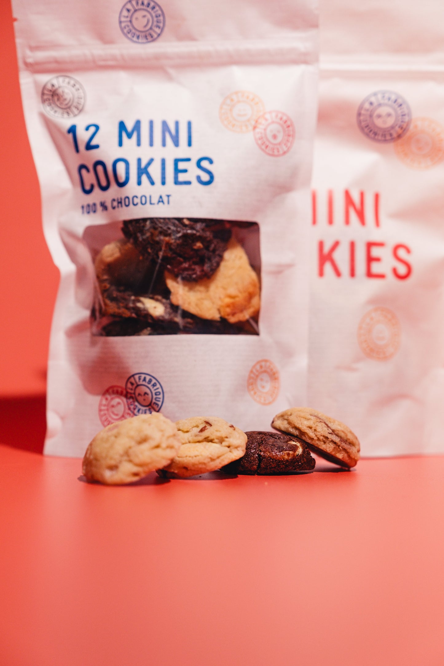 Sachet de 12 mini-cookies 100% chocolat